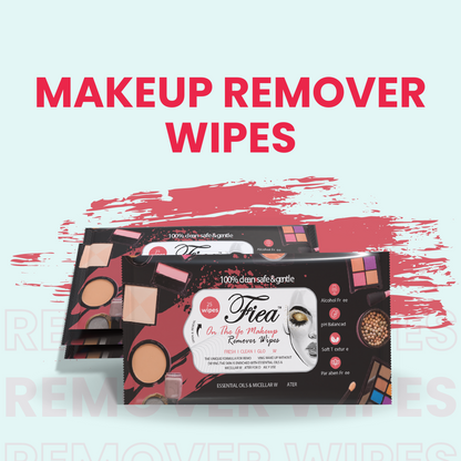 Fiea On The Go Makeup Remover Wipes Pack of 2 (50 Wipes) | Alcohol-free, and Dermatologically tested for all skin types, leaving skin refreshed and clean.