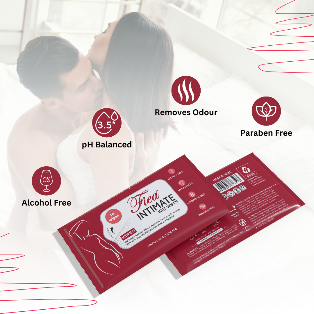 Fiea Intimate Wipes Pack of 3 (30 Wipes) | Infused with Aloe Vera and Vitamin E | pH Balanced, Skin-Friendly for Daily Hygiene | Prevents Itching, Dryness, Odor, and Allergies