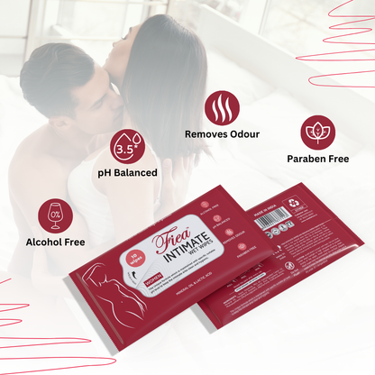 Fiea Intimate Wipes Pack of 3 (30 Wipes) | Infused with Aloe Vera and Vitamin E | pH Balanced, Skin-Friendly for Daily Hygiene | Prevents Itching, Dryness, Odor, and Allergies