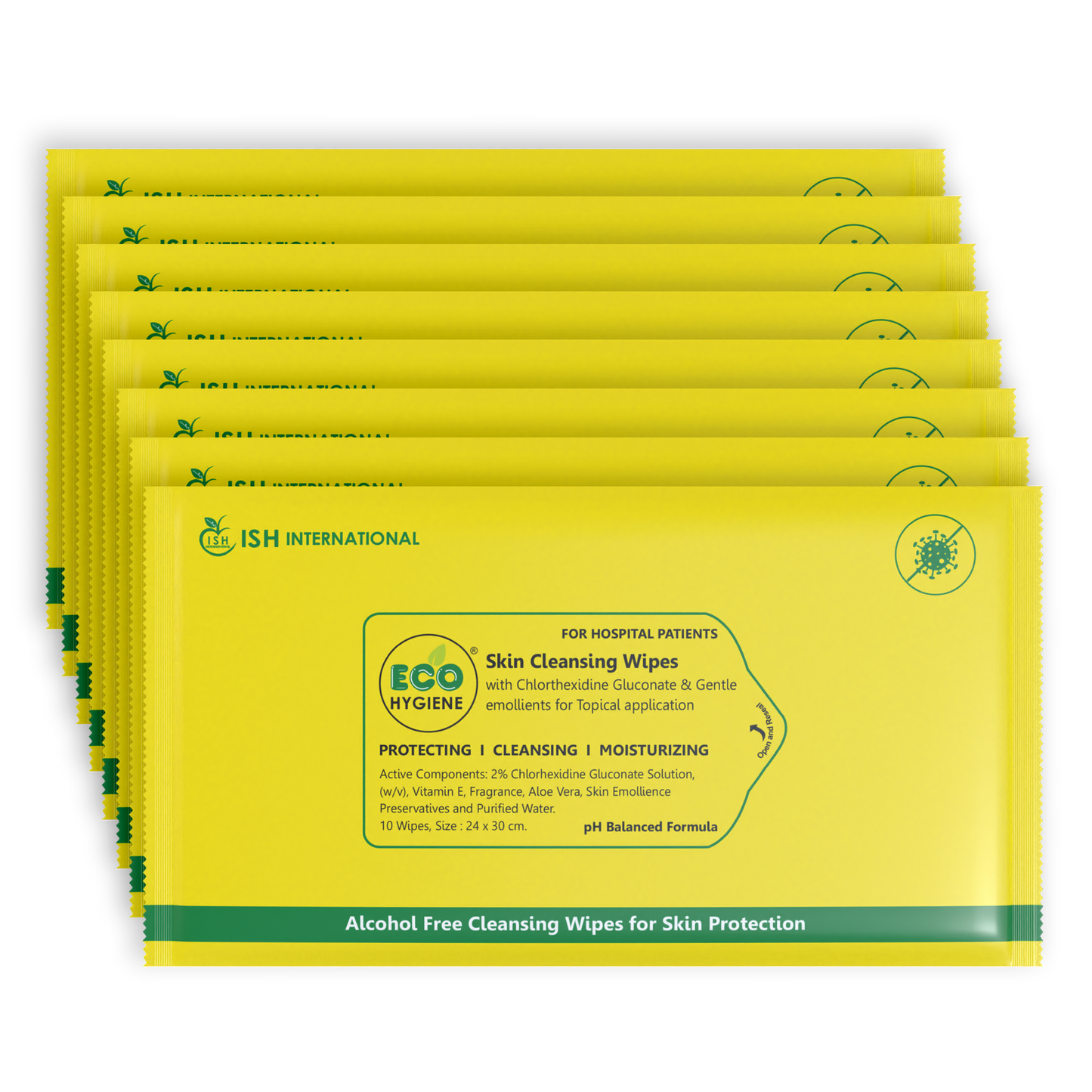 Eco Hygiene Wipes Large Pack of 2 (20 Wipes) | Vitamin E | Aloe Vera | Skin Cleansing Wipes | Hydrating, Refreshing, Soothing | Paraben & Alcohol-Free